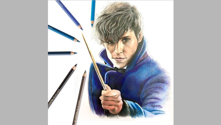 Newt Scamander dengan Polychromos