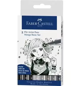 8-piece Pitt Artist Pen, Manga Basic Set