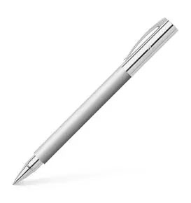 Ambition Stainless Steel Rollerball Pen with Chrome Metal Grip, Silver