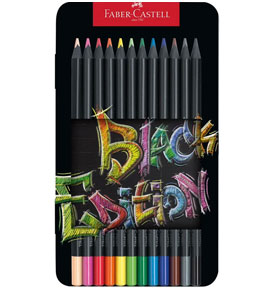 Black Edition Colour Pencils, Tin of 12