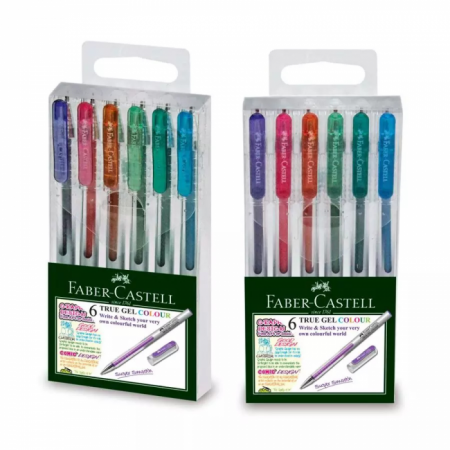 6-Pieces True Colour Gel Roller, 0.7 mm Tip