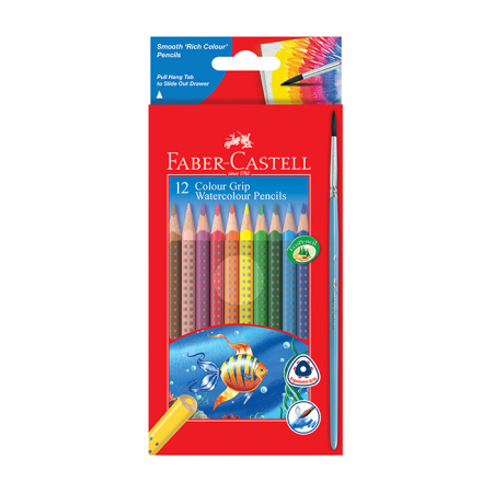 12-pieces Watercolour Grip Pencils 