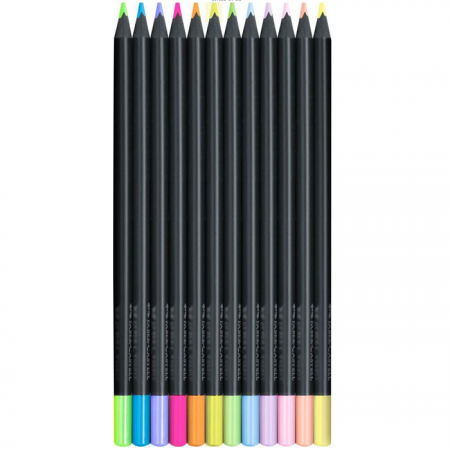 Black Edition Colour Pencils Neon Pastel 12