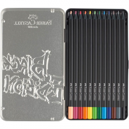 Black Edition Colour Pencils, Tin of 12