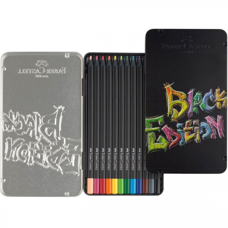 Black Edition Colour Pencils, Tin of 12