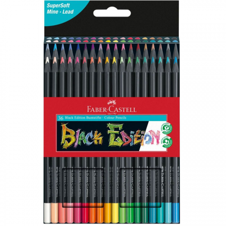 Black Edition Colour Pencils, Cardboard Box of 36